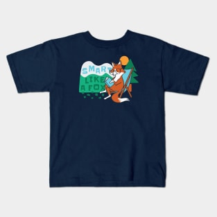 Cute Fox Cartoon // Smart Like a Fox Kids T-Shirt